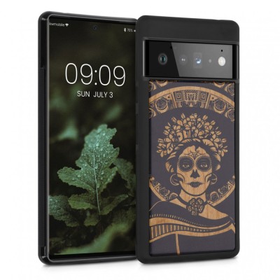 Husa pentru Google Pixel 6 Pro, Lemn, Negru, 56785.04, kwmobile foto