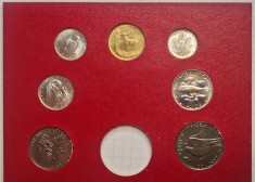 Set 7 monede Vatican, MCMLXXXI, 1981, 1,2,5,10, 20, 50, 100 Lire, metal comun, 4 lei moneda