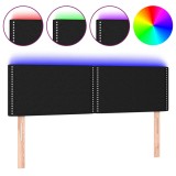 Cumpara ieftin Tablie de pat cu LED, negru, 144x5x78/88 cm, textil