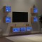 vidaXL Unități de perete TV cu LED-uri, 7 piese, stejar sonoma, lemn 3216585