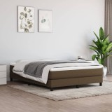 VidaXL Pat box spring cu saltea, maro &icirc;nchis, 160x200 cm, textil