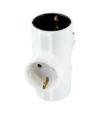 Distribuitor tip T 3 prize schuko 3680W 16A cu protectie alb TPF-26 Home, Home By Somogyi
