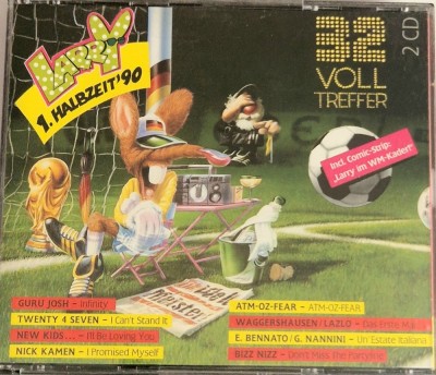 Various &amp;lrm;&amp;ndash; Larry - 1. Halbzeit &amp;#039;90 NM / NM dublu cd muzica anii 90 synth pop CBS Germania 1990 _ Blue System Depeche Mode Snap Technotronic foto