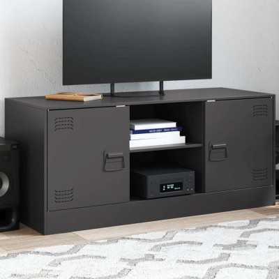 vidaXL Comodă TV, negru, 99x39x44 cm, oțel 841685 foto