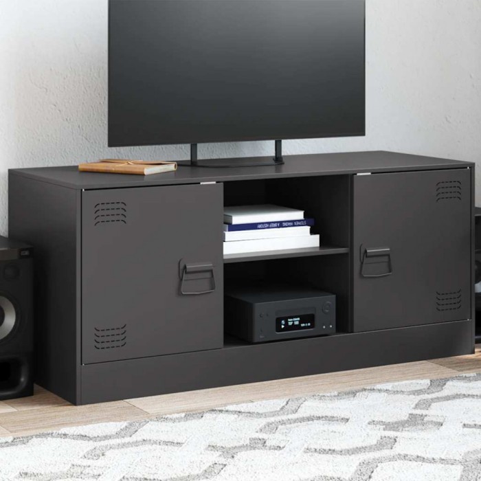vidaXL Comodă TV, negru, 99x39x44 cm, oțel 841685