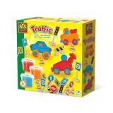 Set modelaj pentru copii cu plastilina si semne de circulatie, +3 ani, SES Creative