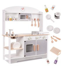 Bucatarie de jucarie, din lemn pentru copii, mdf, accesorii incluse 82 x 68 x 25,5 cm