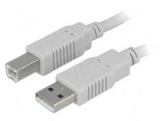Cablu USB 2.0 A-B 3m Gri foto
