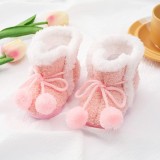 Cizmulite roz plusate - Ciucurei (Marime Disponibila: 9-12 luni (Marimea 20