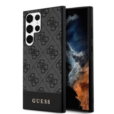 Husa pentru Samsung Galaxy S24 Ultra - Guess Hardcase 4G Stripe Collection (GUHCS24LG4GLGR) - Black foto