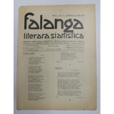 FALANGA LITERARA SI ARTISTICA , ZIAR SAPTAMANAL , ANUL I, NR. 14 , DUMINICA 11 APRILIE , 1910
