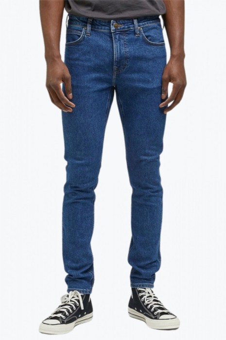 Blugi barbati Malone cu croiala Skinny si talie medie albastru inchis, W26 L32