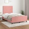 VidaXL Cadru de pat fără saltea roz 120x190 cm catifea 3270571