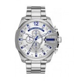 Diesel Mega Chief DZ4477, Men's Watch 51mm Chronograph Battery with Silver Metal Bracelet