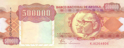 Bancnota Angola 500.000 Kwanzas 1991 - P134 UNC foto