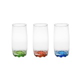Set 3 Pahare din sticla, 369 ml, Multicolor, 7x14 cm, ATU-085640