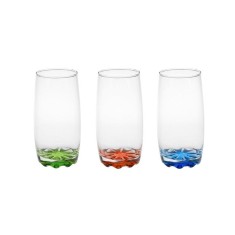 Set 3 Pahare din sticla, 369 ml, Multicolor, 7x14 cm, ATU-085640 foto