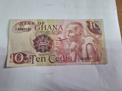 bancnota ghana 10c 1978 foto