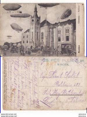 Ucraina, Transcarpatia - Munkacs, Mukacevo-zeppelin-WWI, WK1 foto