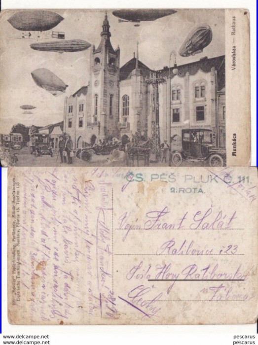 Ucraina, Transcarpatia - Munkacs, Mukacevo-zeppelin-WWI, WK1