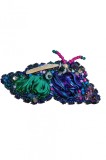 B354. Brosa Handmade Fluture Shiborry ribbon, matase naturala, 12 cm