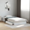 VidaXL Cadru de pat cu sertare, alb, 100x200 cm, lemn prelucrat