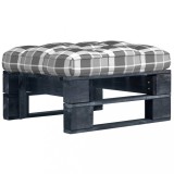 Taburet de grădină din paleți, negru, lemn de pin tratat