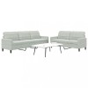 VidaXL Set de canapele cu perne, 2 piese, gri deschis, catifea 3278471