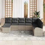 VidaXL Set de canapele pentru grădină 8 pcs Gri deschis Rattan poli 3346162