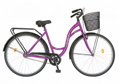 Bicicleta oras 28 FIVE Senna cadru otel culoare fucsia negru foto