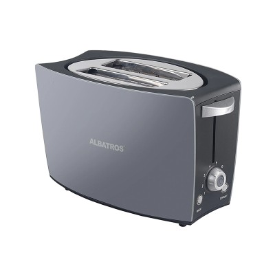 Prajitor de paine Albatros, 800 W, 2 felii, 8 trepte prajire, termostat reglabil, tavita firimituri, carcasa plastic, Argintiu foto