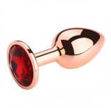 Dop Anal Charm Anal Plug Medium, Rose Gold, Piatra Rosu, Passion Labs