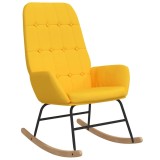 Cumpara ieftin Scaun balansoar, galben mustar, material textil