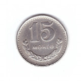 Moneda Mongolia 15 mongo/menge 1970, stare buna, curata