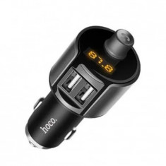 Incarcator Auto cu Modulator FM 2xUSB-A, 12W, 2.4A Hoco (E19) Gri foto