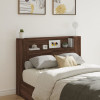 Tablie de pat cu dulap si LED, stejar maro, 140x16,5x103,5 cm GartenMobel Dekor, vidaXL