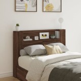 Cumpara ieftin Tăblie de pat cu dulap și LED, stejar maro, 140x16,5x103,5 cm