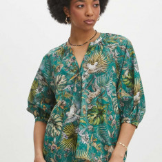 Medicine bluza din bumbac femei, culoarea turcoaz, modelator