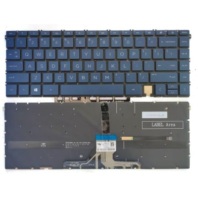Tastatura Laptop 2-in-1, HP, Spectre X360 16-F, 16T-F, TPN-C154, M83485-001, iluminata, albastra, layout US foto