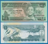 ETIOPIA █ bancnota █ 1 Birr █ 1991 / 1969 █ P-41a █ UNC █ necirculata