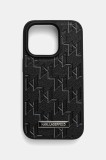 Karl Lagerfeld husă pentru telefon iPhone 15 Pro culoarea negru, KLHMP15LPKHPORPK