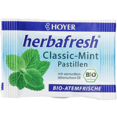 Pastile Respiratie Proaspata cu Menta Herbafresh Clasic Bio 17 grame Hoyer foto