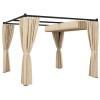 Pergola pentru gradina/terasa, retractabila, cu perdele, cadru metalic, negru si bej, 3x3x2.27 m, ART
