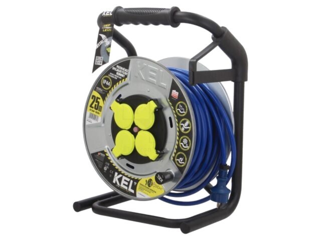 Prelungitor alimentare KEL 3x2,5mm2 4 Prize PUR Albastru 25m 16A