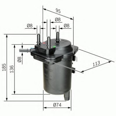Filtru combustibil RENAULT KANGOO (KC0/1) (1997 - 2007) BOSCH 0 450 907 013 foto