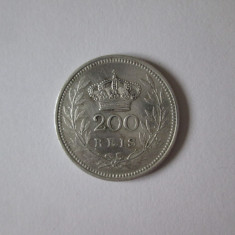 Portugalia 200 Reis 1909 argint 835 regele Emanuel II