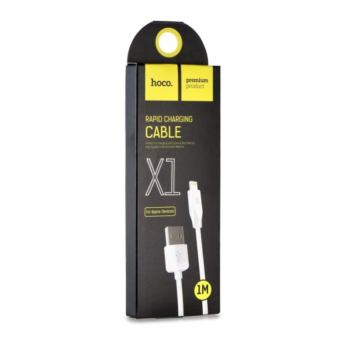 Cablu Hoco USB-A la Lightning 2.1A X1 1m Alb - Incarcare Rapida si Conectivitate Fiabila pentru Dispozitivele Tale Apple
