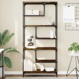 VidaXL Bibliotecă, stejar fumuriu, 81x36x176 cm, lemn compozit