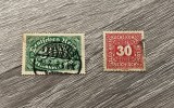 Timbre rare destramarea Imperiului Austro-Ungar 1918 set de 2 timbre, Stampilat