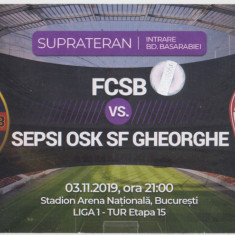 M5 - BILET ACCES PARCARE - FCSB STEAUA - ACS SEPSI OSK SF GHEORGHE - 03 11 2019